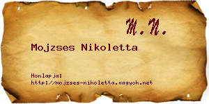 Mojzses Nikoletta névjegykártya
